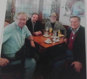 Ruiz Amezcua con Ian Gibson, Juan de Loxa y el hispanista, Gabrielle Morelli