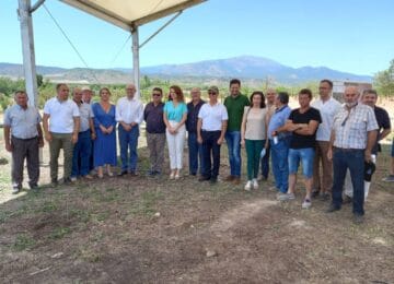 Primera piedra de la obra de modernización de la comunidad de Regantes Carrasca, Potril, e Hinchar