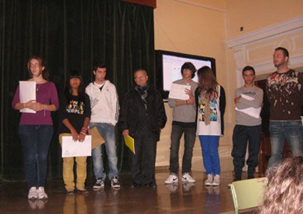 En un momento del acto celebrado en el IES H. Lanz En un momento del acto celebrado en el IES H. Lanz