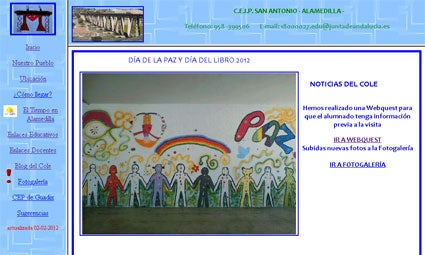 Portada de la web del CEIP San Antonio (Alamedilla) Portada de la web del CEIP San Antonio (Alamedilla)
