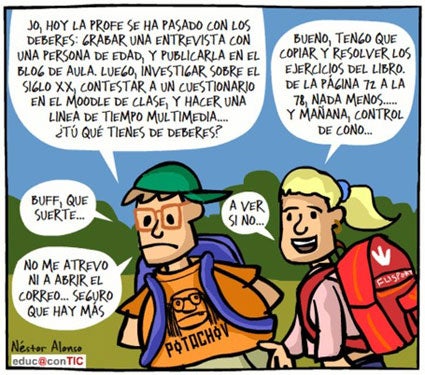 UUna de las típicas viñetas de Néstor Alonso publicada en el portal Educ@nTIC Una de las típicas viñetas de Néstor Alonso publicada en el portal Educ@nTIC